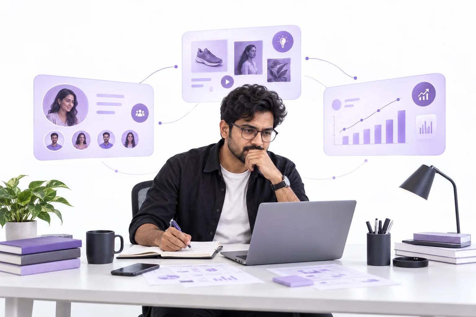 A visual workspace connecting customer, creative and performance signals